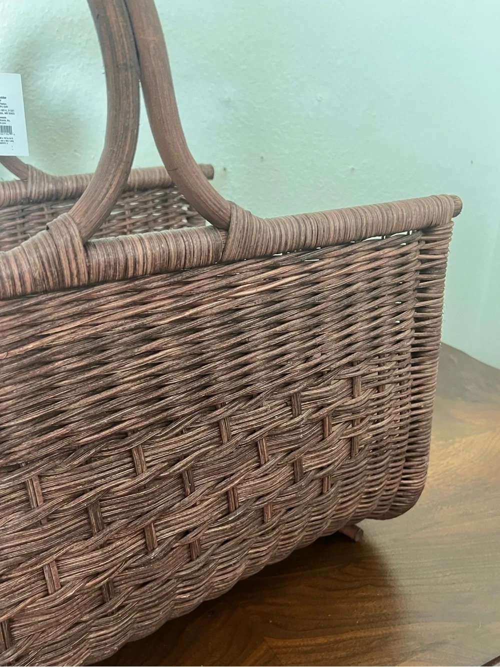 Threshold Studio McGee Woven Rattan Handled Log Holder